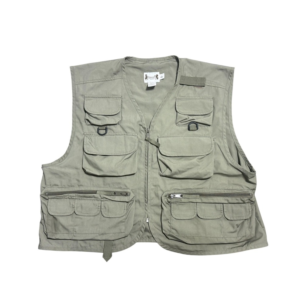 Herter's Vest‎ Mens Large Green Cotton Poplin Hunting Fishing Utility Pockets